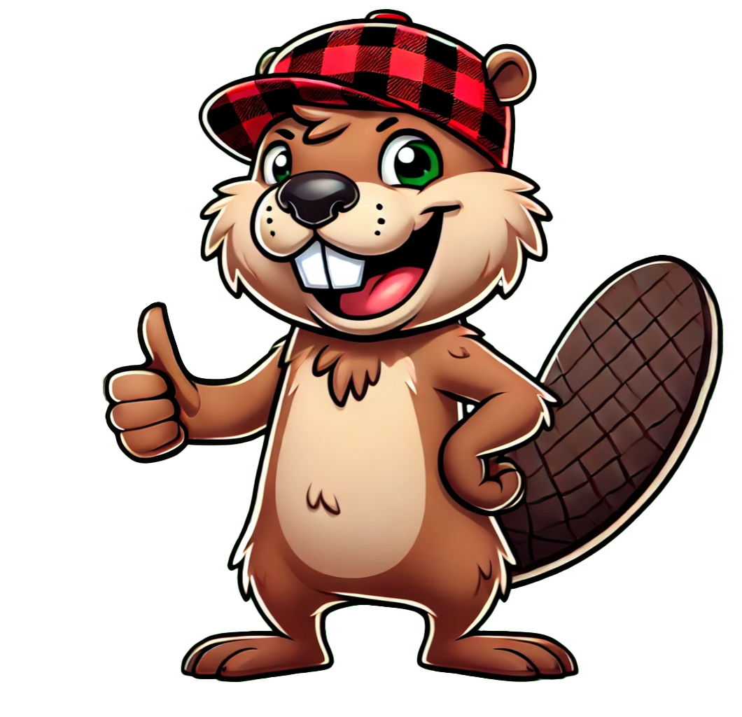 A cartoon beaver giving the middle finger